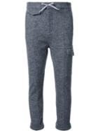 Fad Three Drawstring Cropped Track Pants, Women's, Size: Medium, Grey, Wool