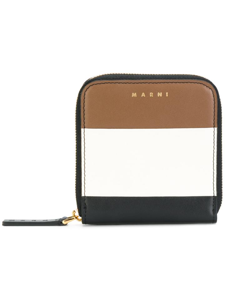 Marni Colour Block Zip Around Wallet - Black