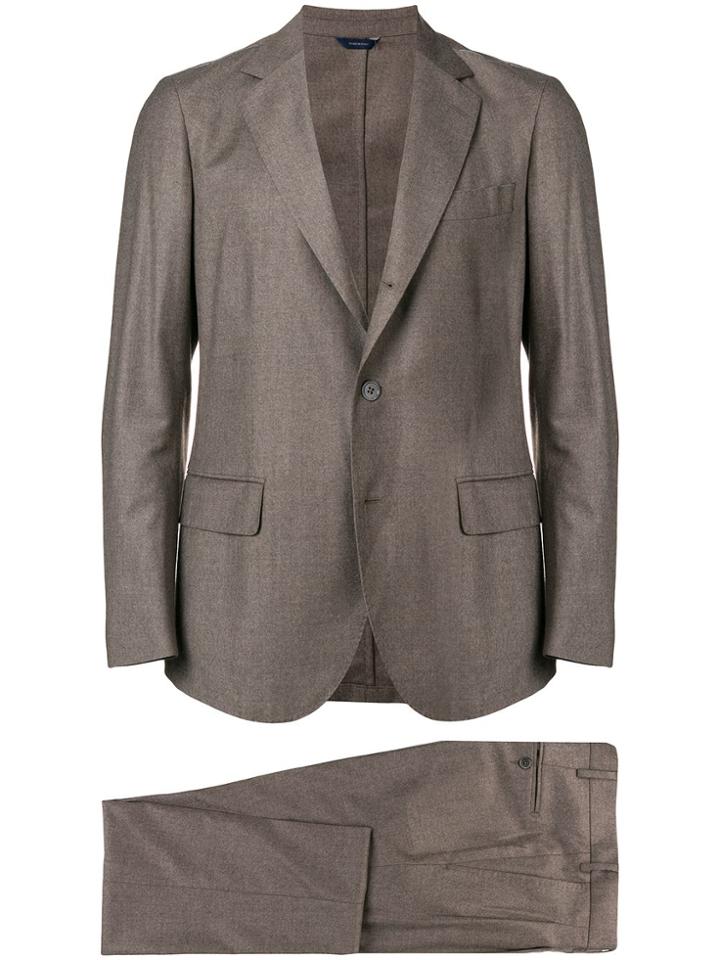 Tombolini Woven Formal Suit - Brown