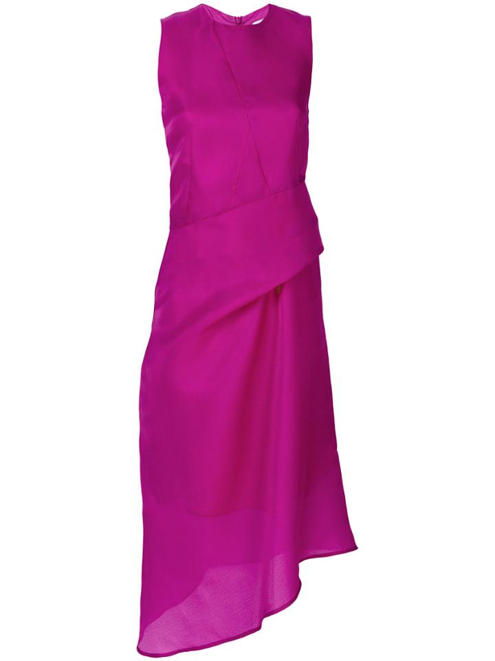 Christian Wijnants Asymmetric Gathered Waist Dress - Pink & Purple