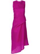 Christian Wijnants Asymmetric Gathered Waist Dress - Pink & Purple