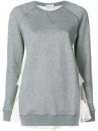 Red Valentino Frill Trimmed Sweatshirt - Grey