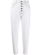 Pinko Cropped High Waisted Jeans - White