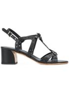Tod's Perforated Block-heel Sandals - Black