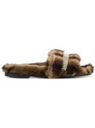 Kendall+kylie Metallic Strap Slides - Brown
