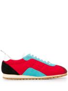 Mm6 Maison Margiela Panelled Lace-up Sneakers - Red