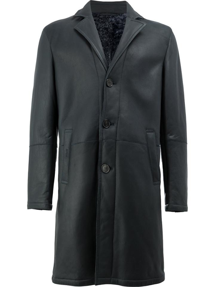 Drome Straight-fit Buttoned Coat - Blue