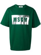 Msgm - Logo Print T-shirt - Men - Cotton - M, Green, Cotton