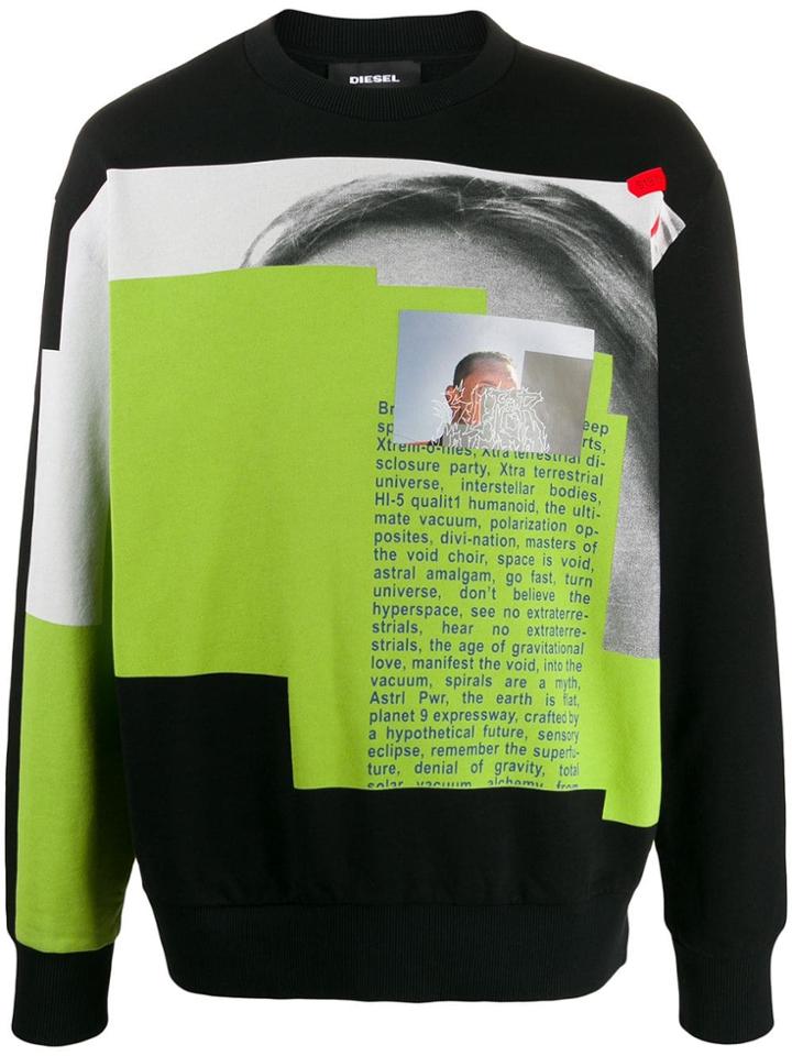 Diesel Censored Photo Print Sweatshirt - Black
