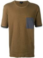 Lanvin Contrast Chest Pocket T-shirt, Men's, Size: Large, Brown, Cotton