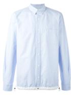 Sacai Drawstring Hem Shirt, Men's, Size: 4, Blue, Cotton/polyester