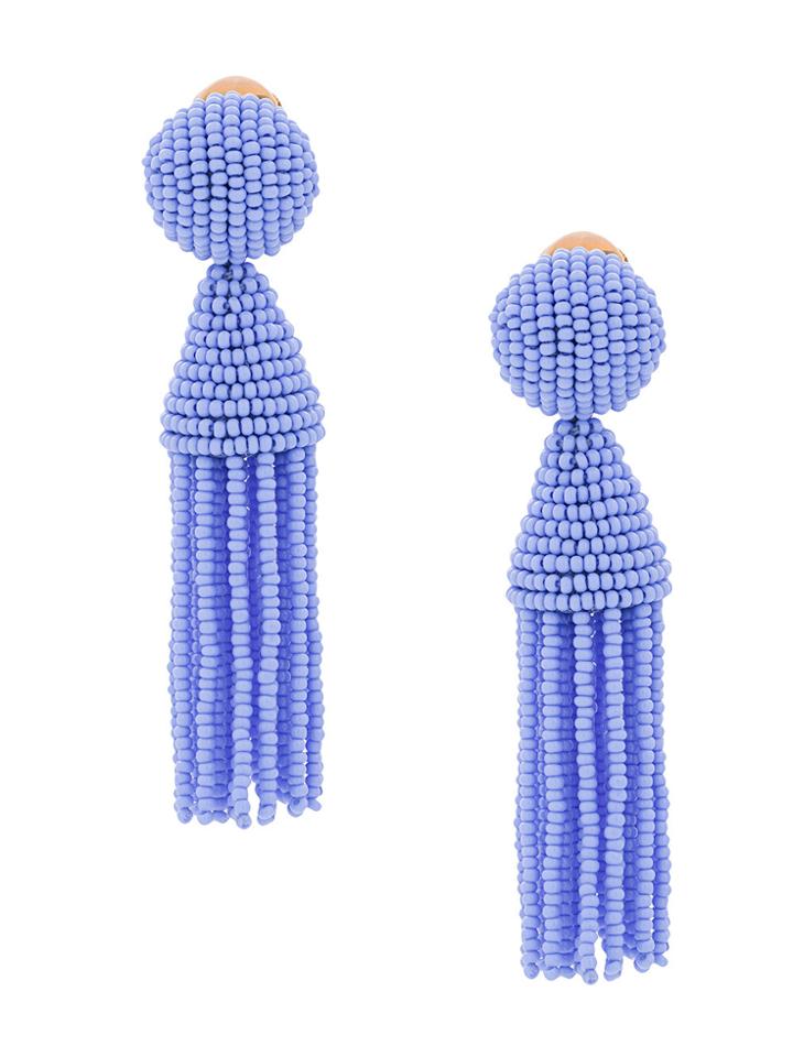 Oscar De La Renta Beaded Drop Earrings - Blue