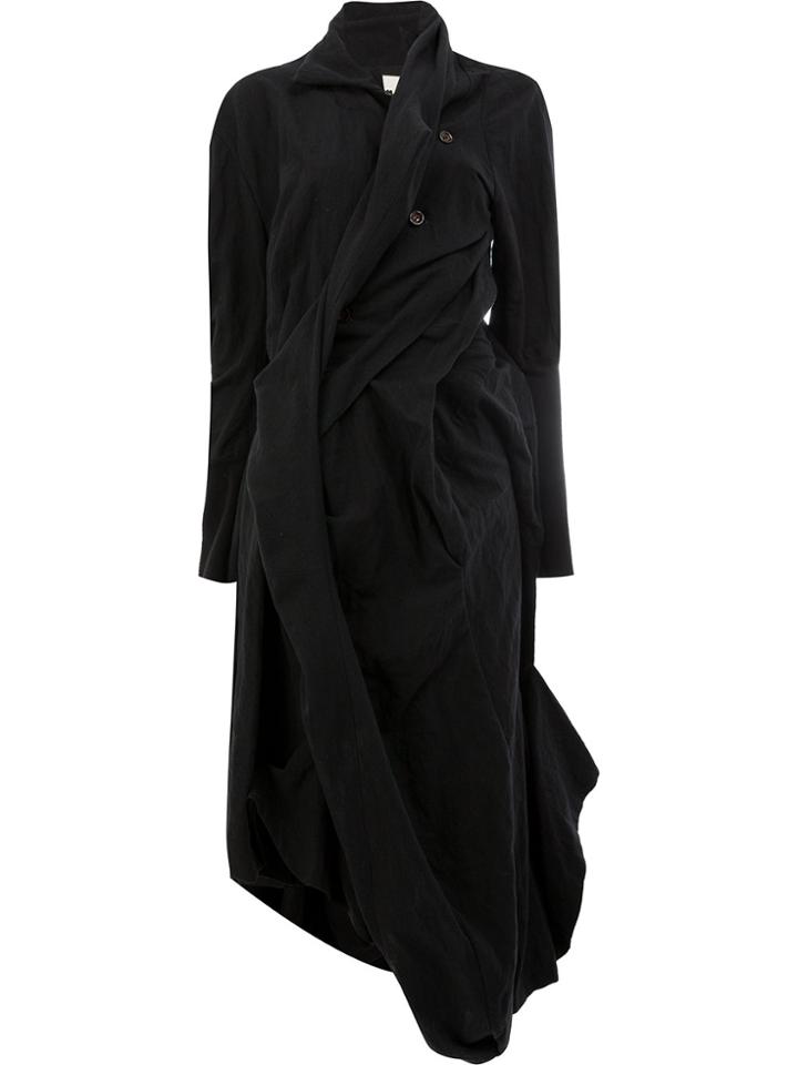 Aganovich Twisted Long Sleeved Dress - Black