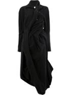 Aganovich Twisted Long Sleeved Dress - Black