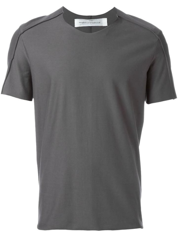 Individual Sentiments Raw Edge Jersey T-shirt, Adult Unisex, Size: 2, Grey, Cotton