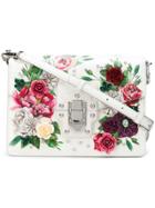 Dolce & Gabbana Peony Print Embellished Bag - White