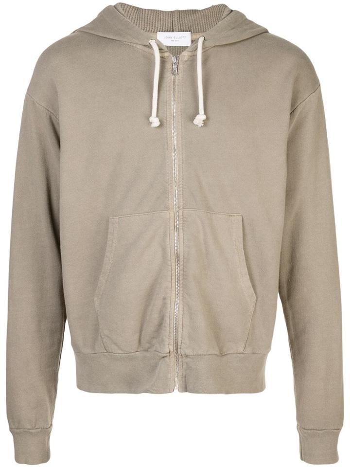 John Elliott Zipped Up Hoodie - Brown