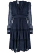 Ingie Paris Embroidered Long-sleeve Dress - Blue
