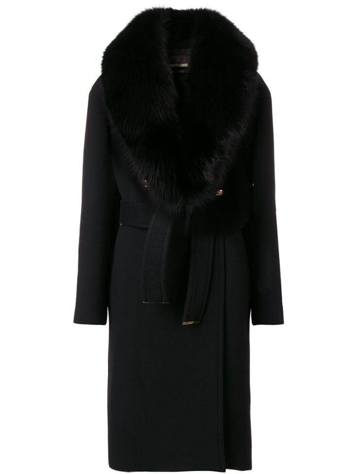 Roberto Cavalli Virgin Wool Coat - Black