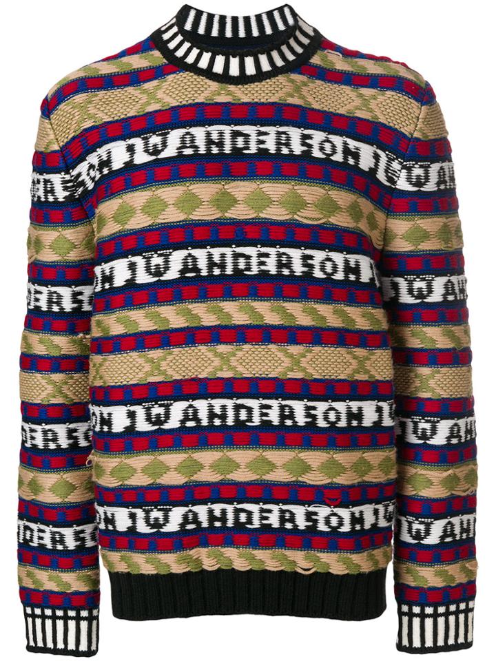 Jw Anderson Fairisle Logo Intarsia Jumper - Black