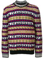 Jw Anderson Fairisle Logo Intarsia Jumper - Black