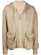 A-cold-wall* Back Patch Zip Hoodie - Neutrals
