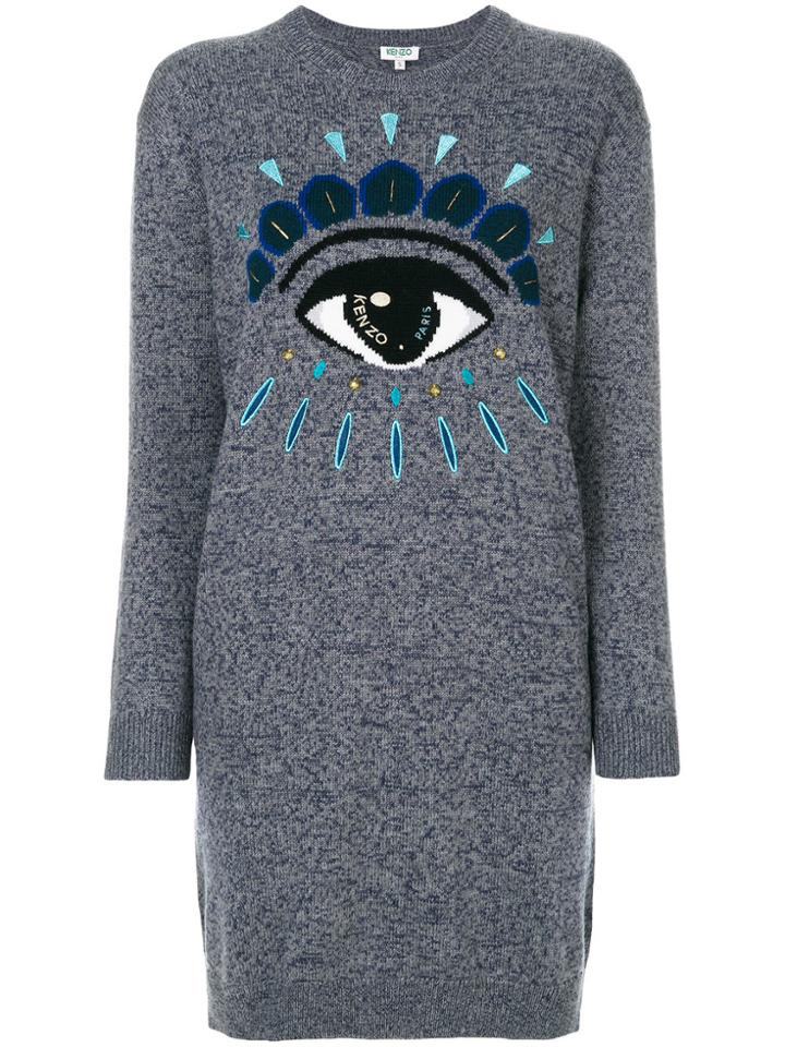 Kenzo Eye Jumper Dress - Blue
