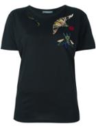 Alexander Mcqueen Beaded Insect T-shirt, Women's, Size: 40, Black, Cotton