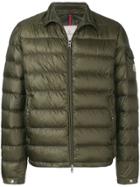 Moncler Embroidered Logo Padded Jacket - Green