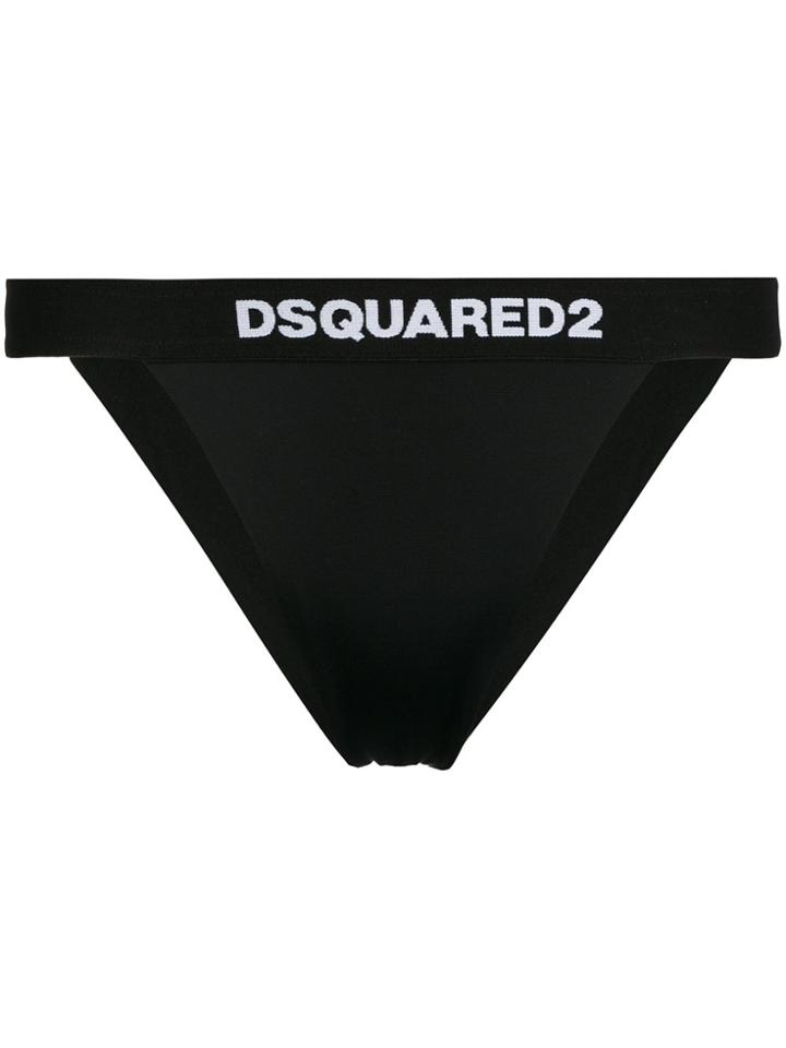 Dsquared2 Logo Band Bikini Bottom - Black