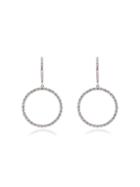 Rosa De La Cruz 18k White Gold Diamond Circle Earrings - Metallic