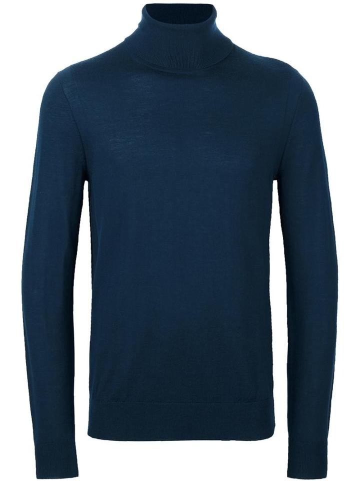 Michael Kors Roll Neck Jumper, Men's, Size: Xxl, Blue, Merino