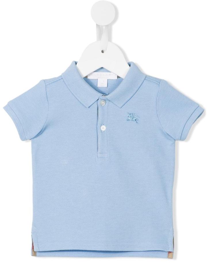 Burberry Kids Check Detail Polo Shirt, Toddler Boy's, Size: 24 Mth, Blue