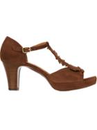 Chie Mihara Uchida Sandals, Women's, Size: 37.5, Brown, Suede/leather