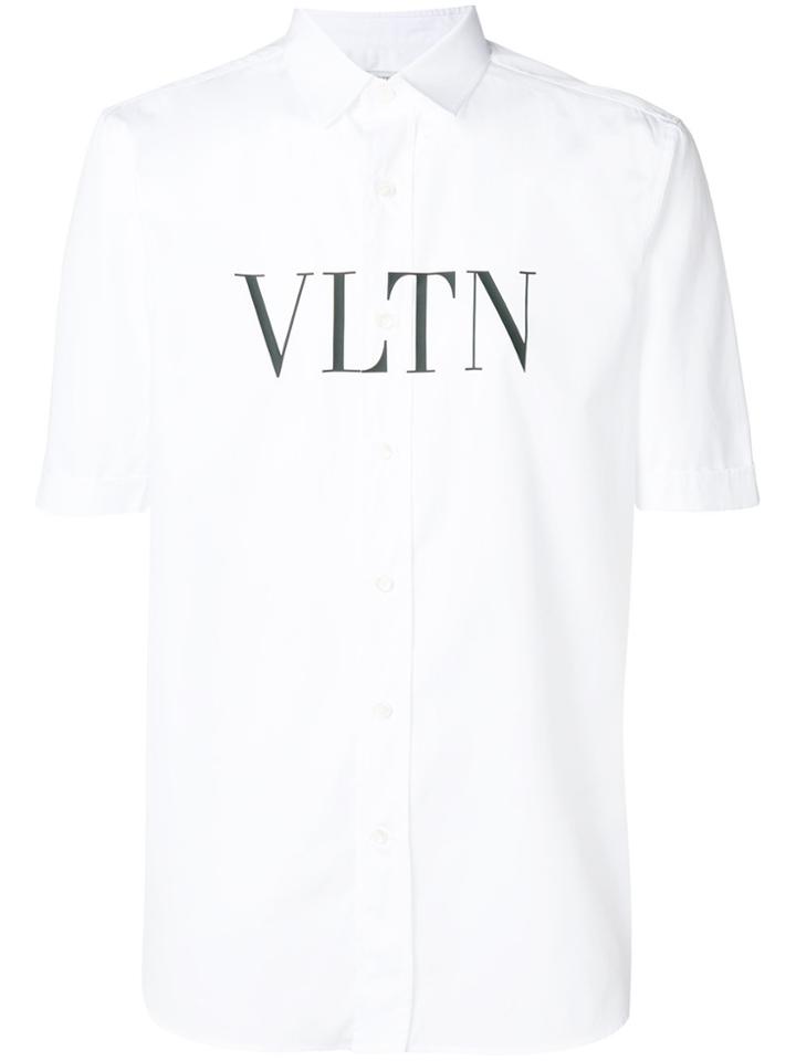 Valentino Vltn Print Short Sleeve Shirt - White