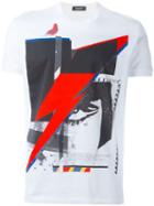 Dsquared2 Lightning Print T-shirt, Men's, Size: M, White, Cotton
