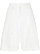 Walk Of Shame Pinstripe Pleated Shorts - White