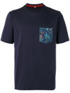 Paul By Paul Smith Printed Pocket Shirt, Men's, Size: Medium, Blue, Cotton