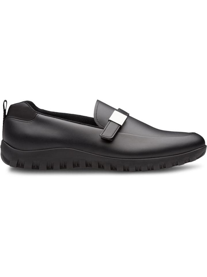 Prada Calf Leather Moccasins - Black