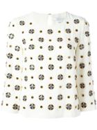 Diane Von Furstenberg Geometric Pattern Embellished Blouse