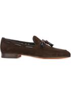 Santoni Tassel Loafers, Men's, Size: 7, Brown, Calf Leather/leather