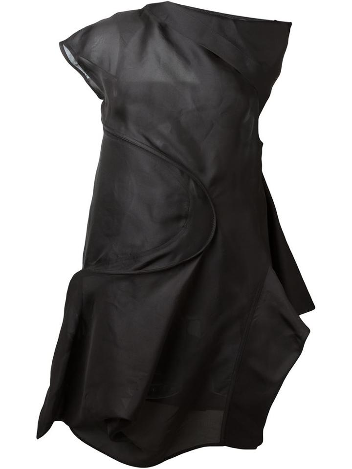 Rick Owens Draped Dress, Women's, Size: 40, Black, Silk