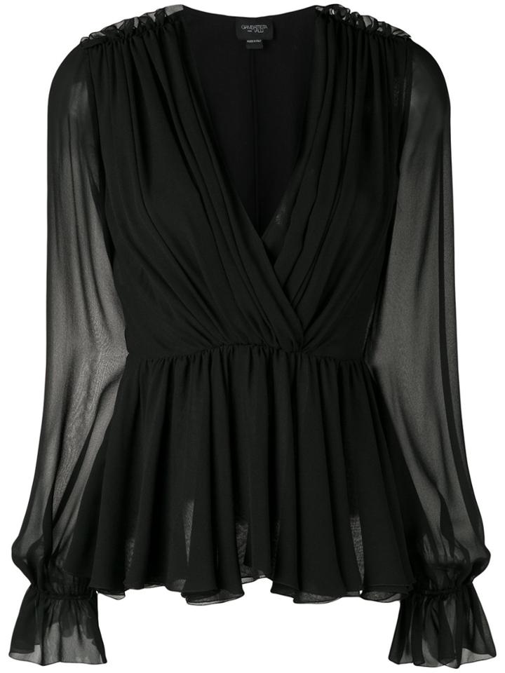 Giambattista Valli Wrap Front Blouse - Black