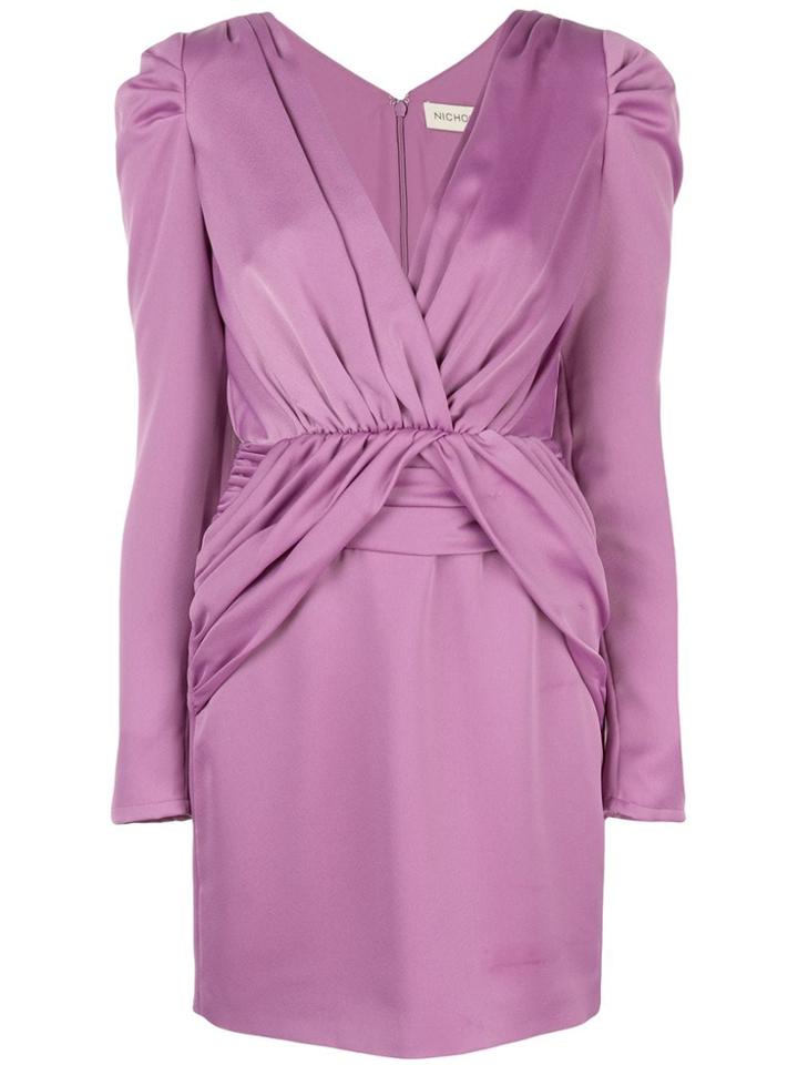 Nicholas Long-sleeve Mini Dress - Purple