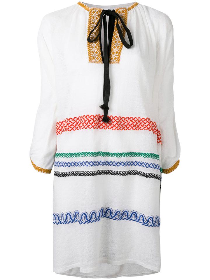 Sonia Rykiel - Embroidered Dress - Women - Cotton/linen/flax/polyamide/polyester - S, White, Cotton/linen/flax/polyamide/polyester