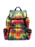 Burberry Check Print Leather Trim Backpack - Unavailable
