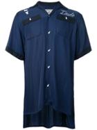 Maison Mihara Yasuhiro Skull Embroidered Shirt, Men's, Size: 44, Blue, Rayon