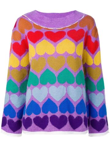 Marco Rambaldi Rainbow Heart Jumper - Pink & Purple