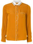 Loveless Contrast Fitted Blouse - Yellow & Orange