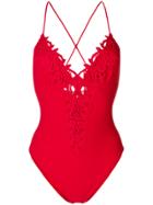 Ermanno Scervino Floral Trim One-piece - Red